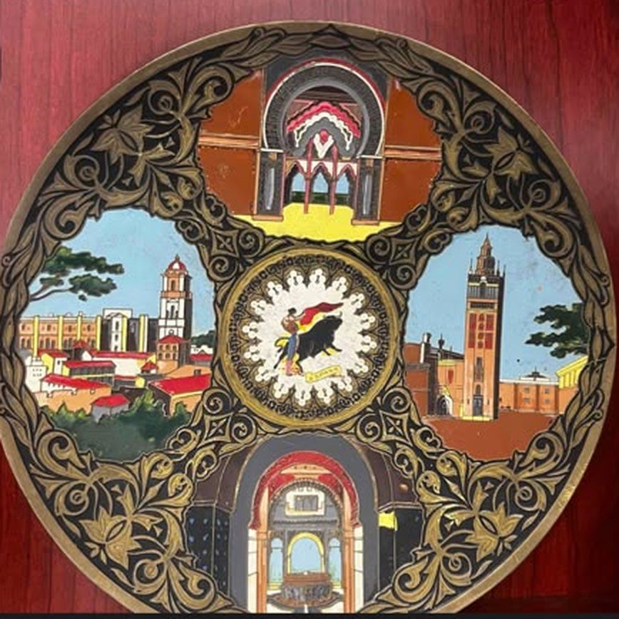 Spanish Damascene Souvenir Plate